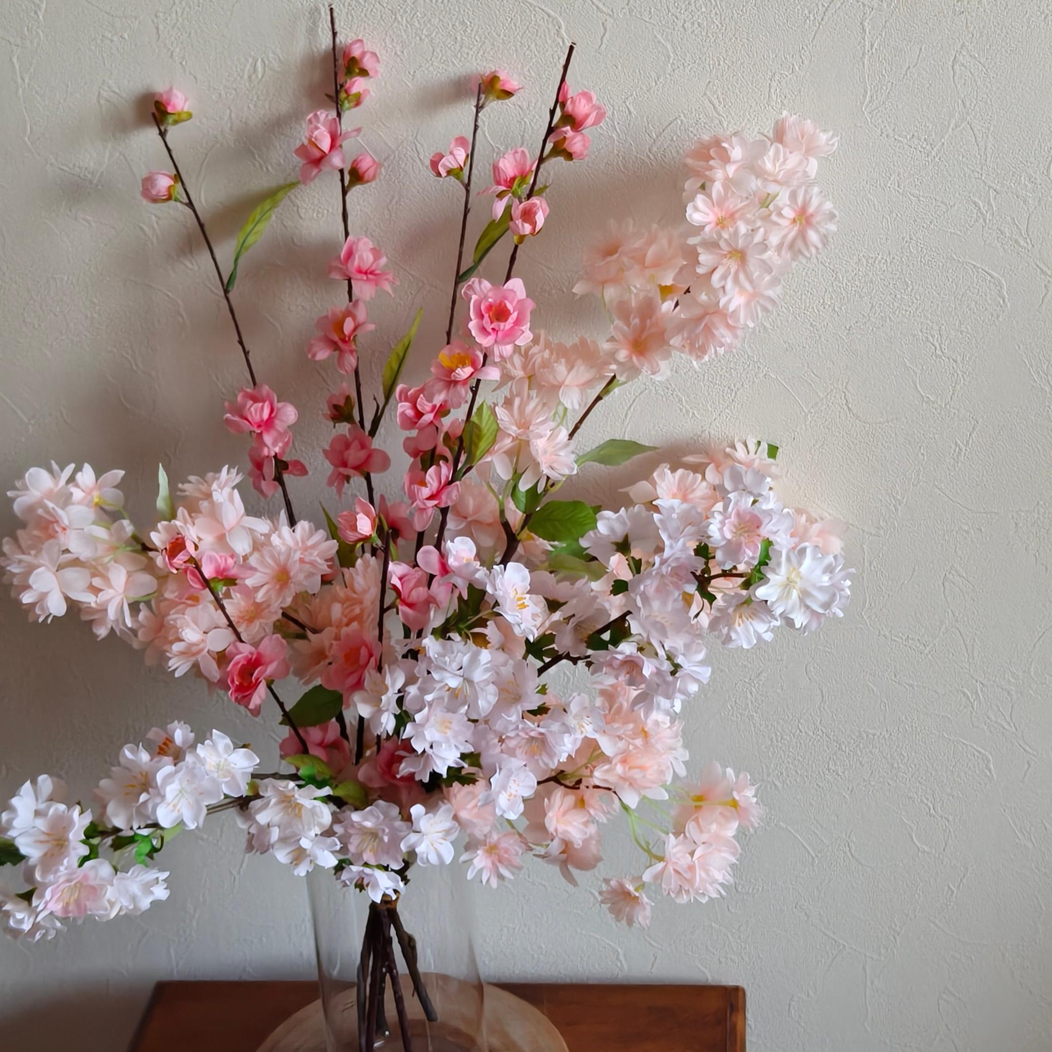 桜と花桃の春色ブーケ ひなまつり2026 インテリア お祝い花 入学祝い 母の日 | 3枚目